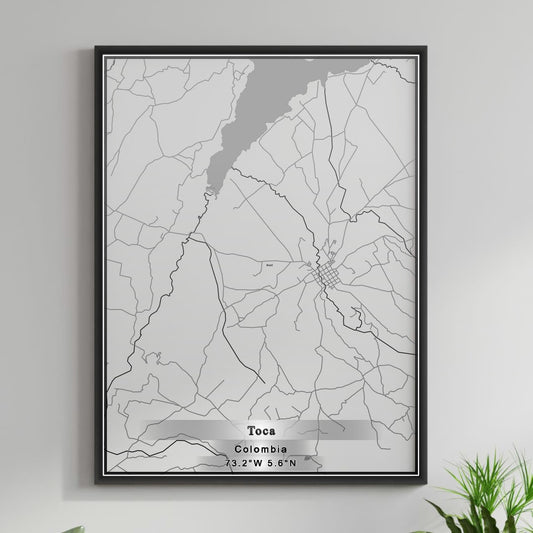 ROAD MAP OF TOCA, COLOMBIA BY MAPBAKES