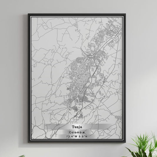 ROAD MAP OF TUNJA, COLOMBIA BY MAPBAKES