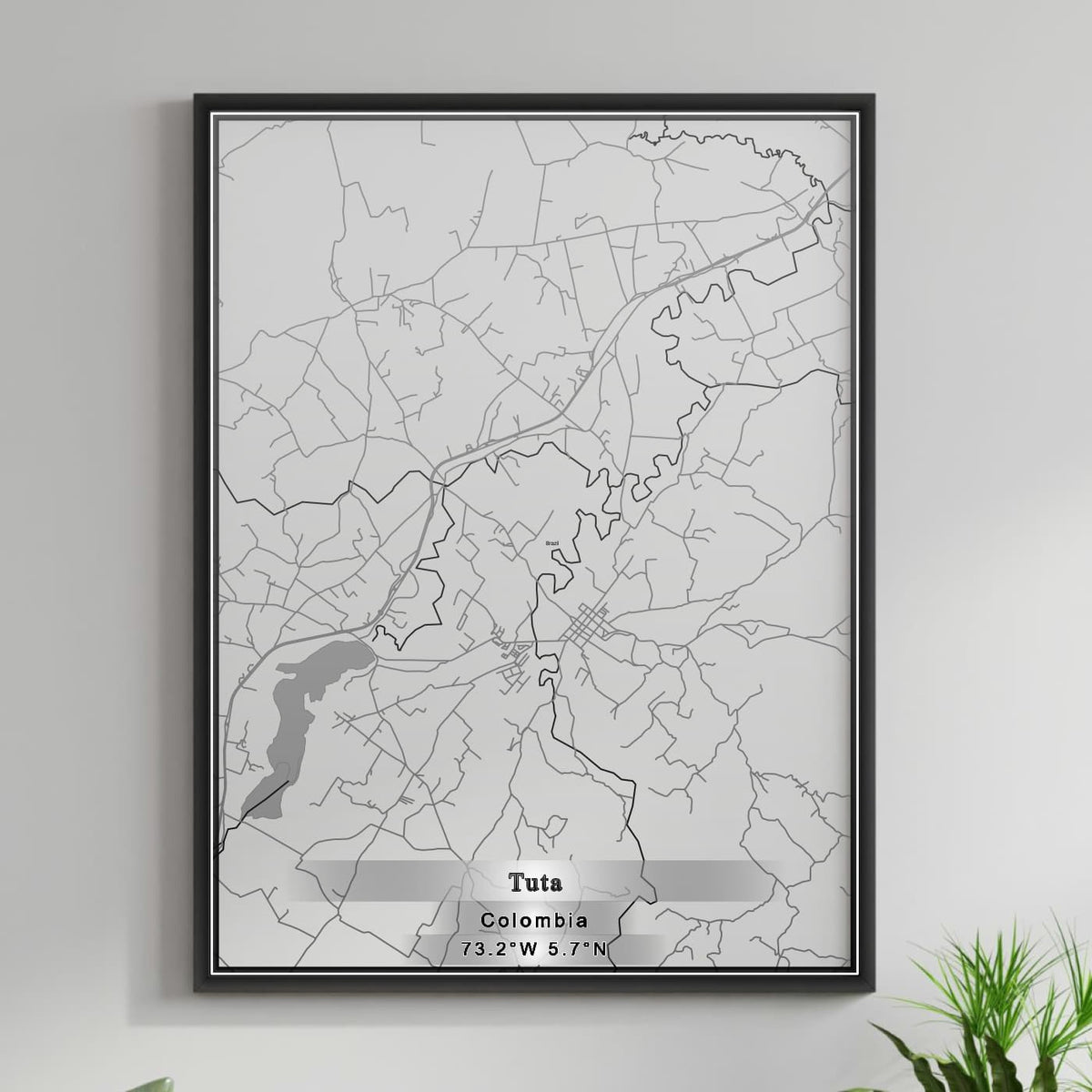 ROAD MAP OF TUTA, COLOMBIA BY MAPBAKES