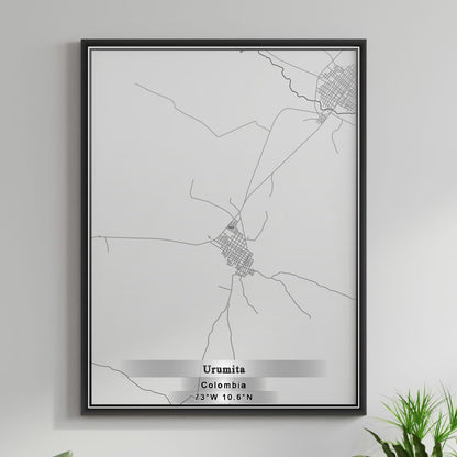 ROAD MAP OF URUMITA, COLOMBIA BY MAPBAKES