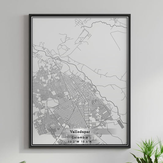 ROAD MAP OF VALLEDUPAR, COLOMBIA BY MAPBAKES