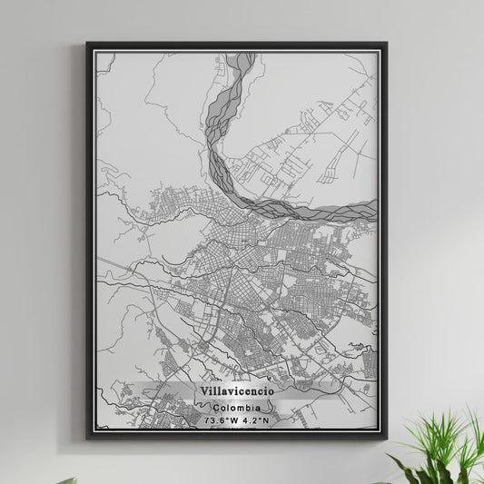 ROAD MAP OF VILLAVICENCIO, COLOMBIA BY MAPBAKES