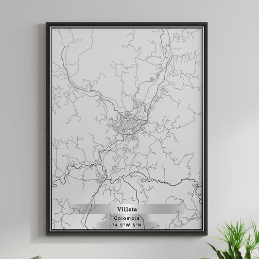 ROAD MAP OF VILLETA, COLOMBIA BY MAPBAKES