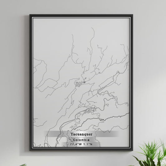 ROAD MAP OF YACUANQUER, COLOMBIA BY MAPBAKES