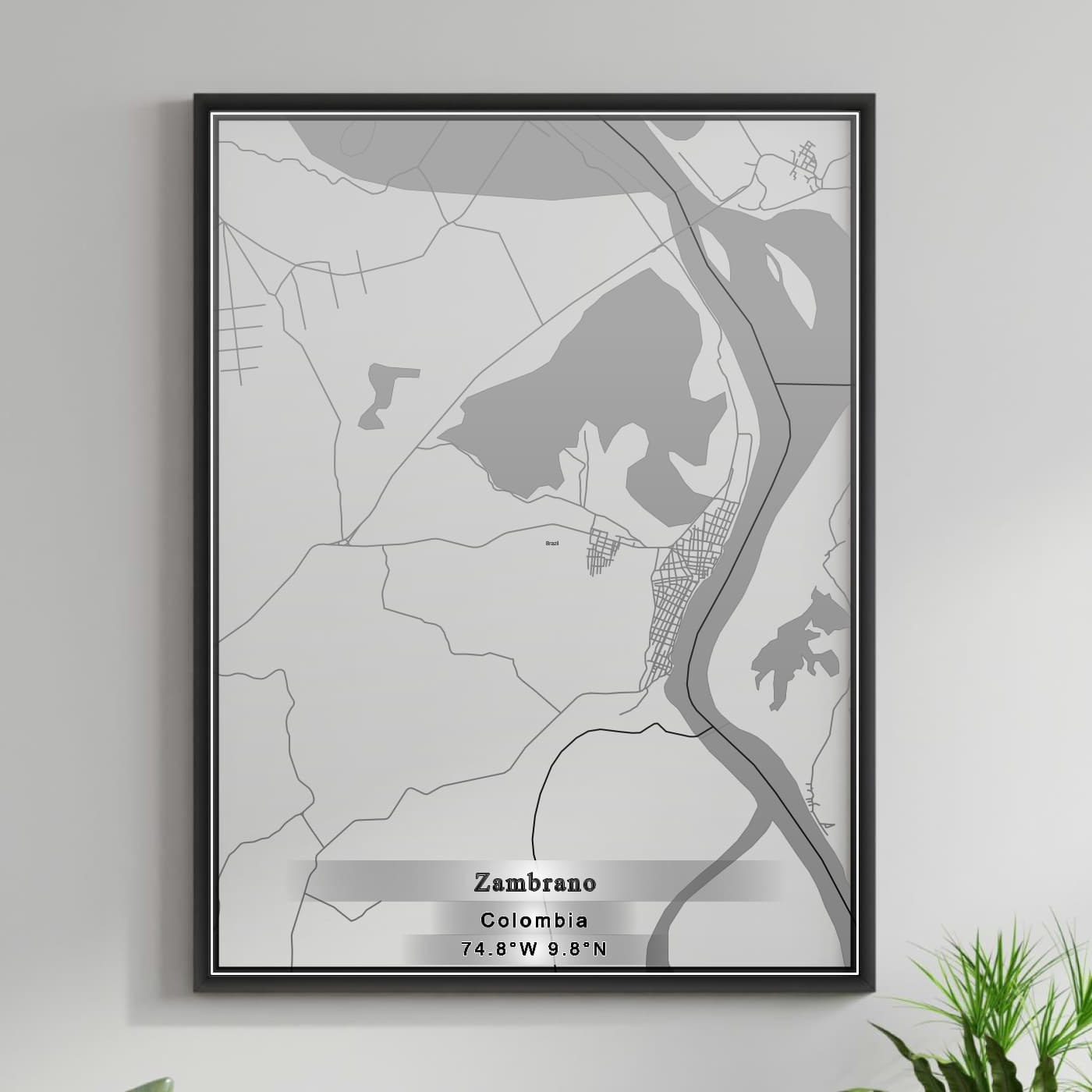 ROAD MAP OF ZAMBRANO, COLOMBIA BY MAPBAKES