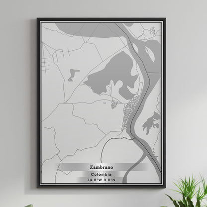 ROAD MAP OF ZAMBRANO, COLOMBIA BY MAPBAKES