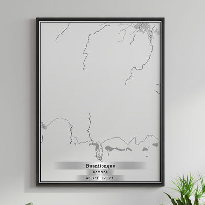 ROAD MAP OF BUANITONQUE, COMOROS BY MAPBAKES