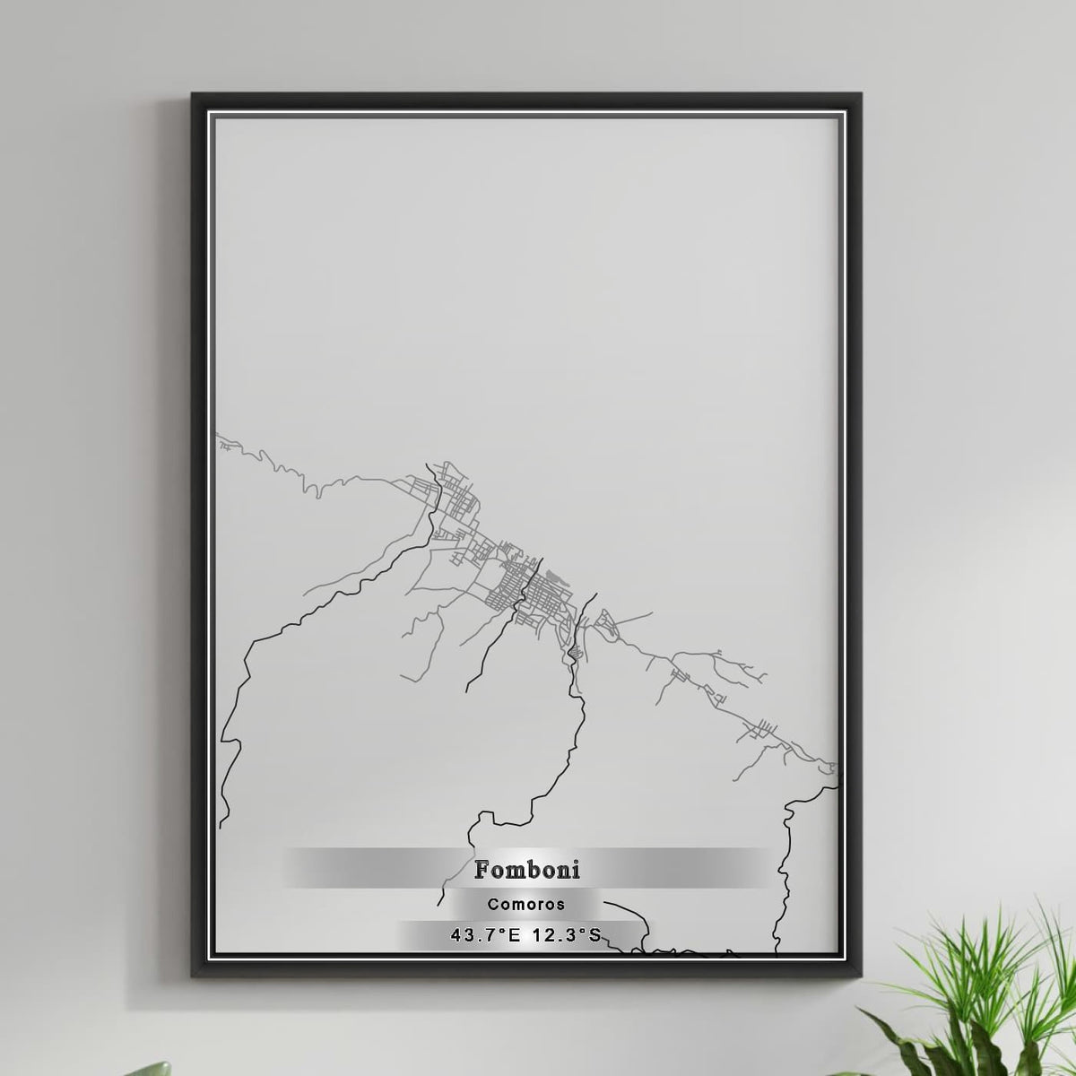ROAD MAP OF FOMBONI, COMOROS BY MAPBAKES