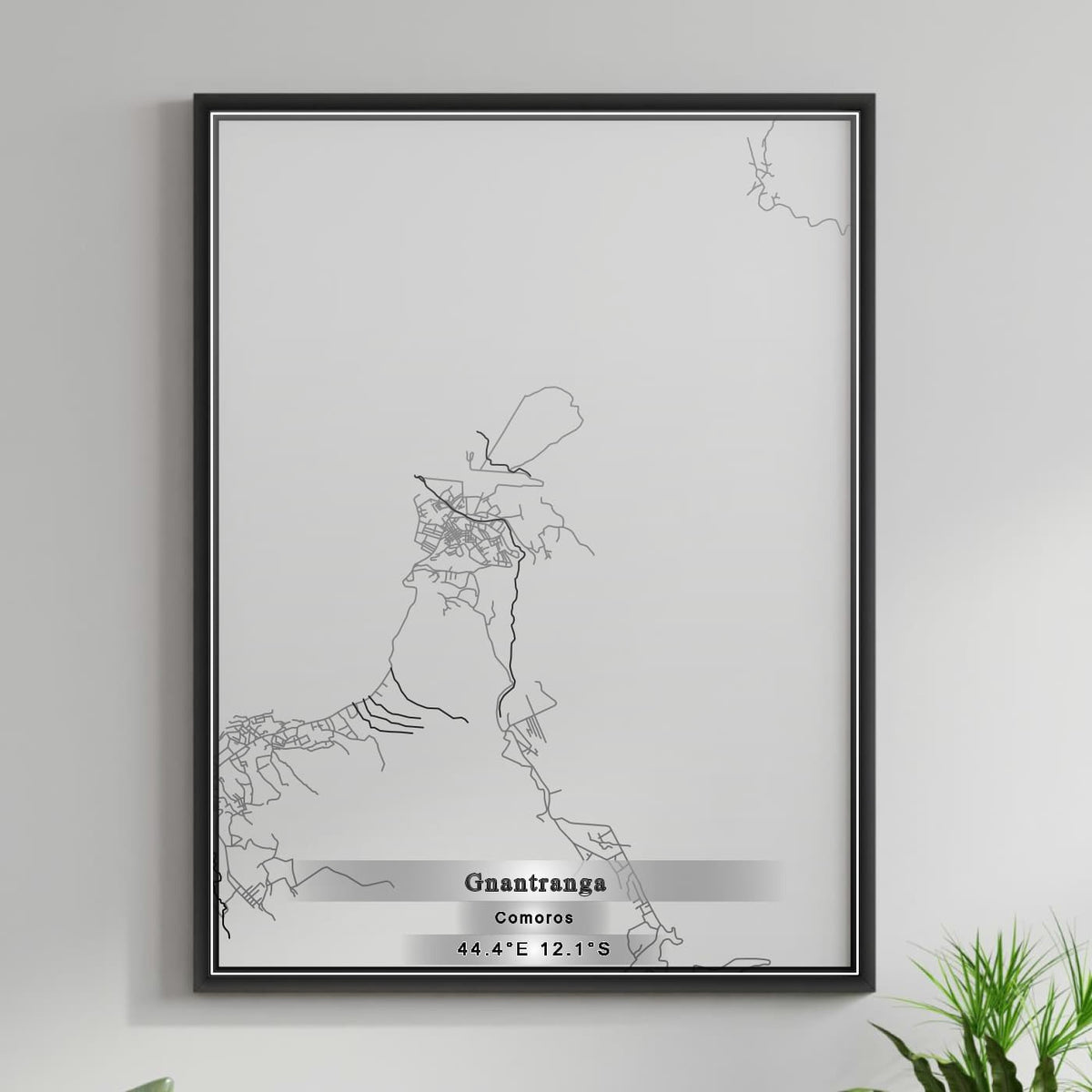 ROAD MAP OF GNANTRANGA, COMOROS BY MAPBAKES