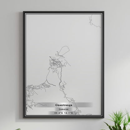 ROAD MAP OF GNANTRANGA, COMOROS BY MAPBAKES