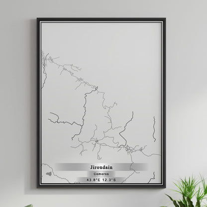 ROAD MAP OF JIROUDAIN, COMOROS BY MAPBAKES