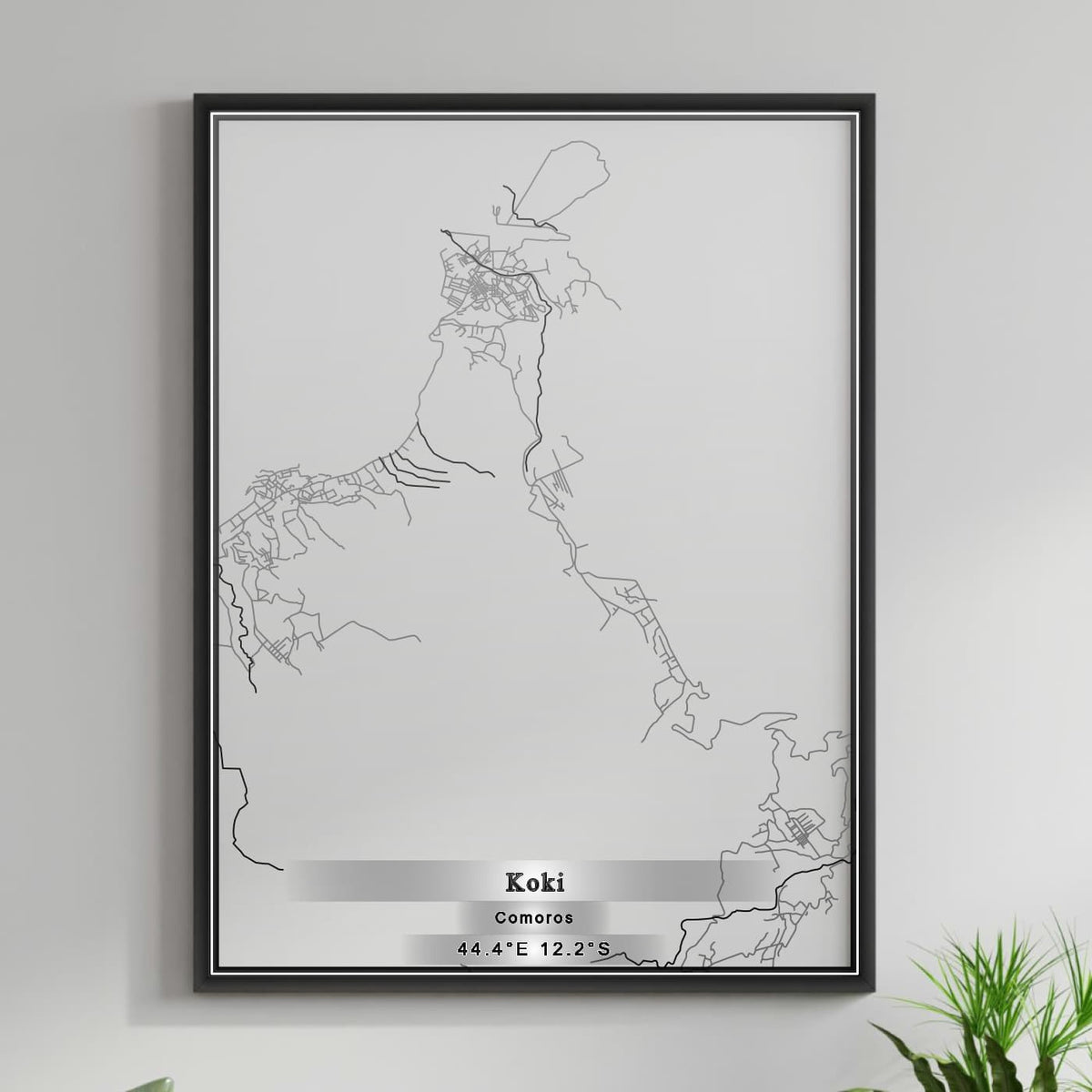 ROAD MAP OF KOKI, COMOROS BY MAPBAKES
