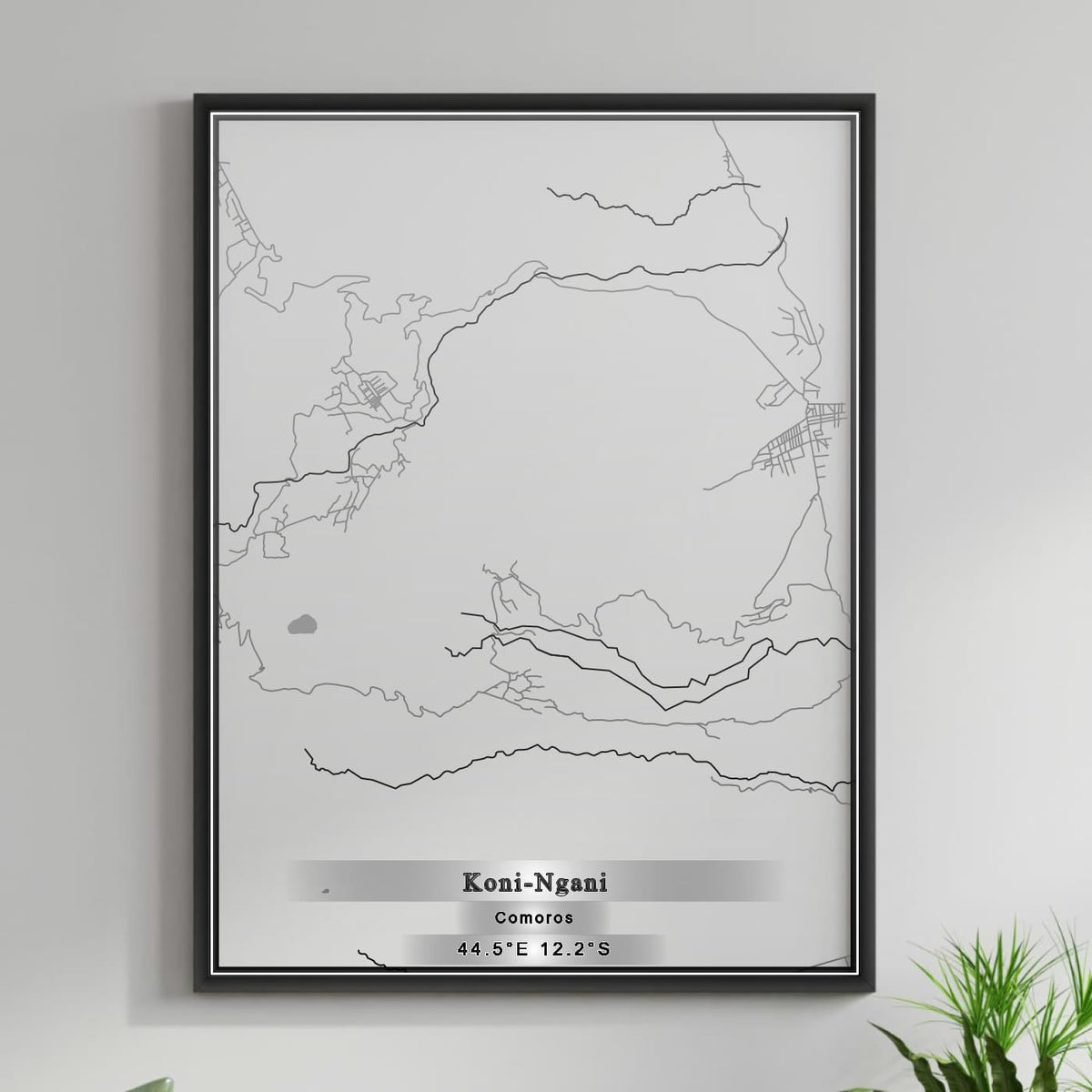 ROAD MAP OF KONI NGANI, COMOROS BY MAPBAKES