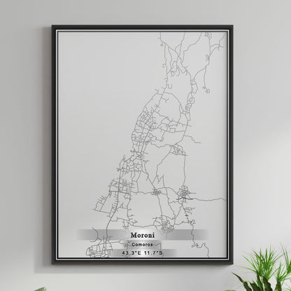 ROAD MAP OF MORONI, COMOROS BY MAPBAKES