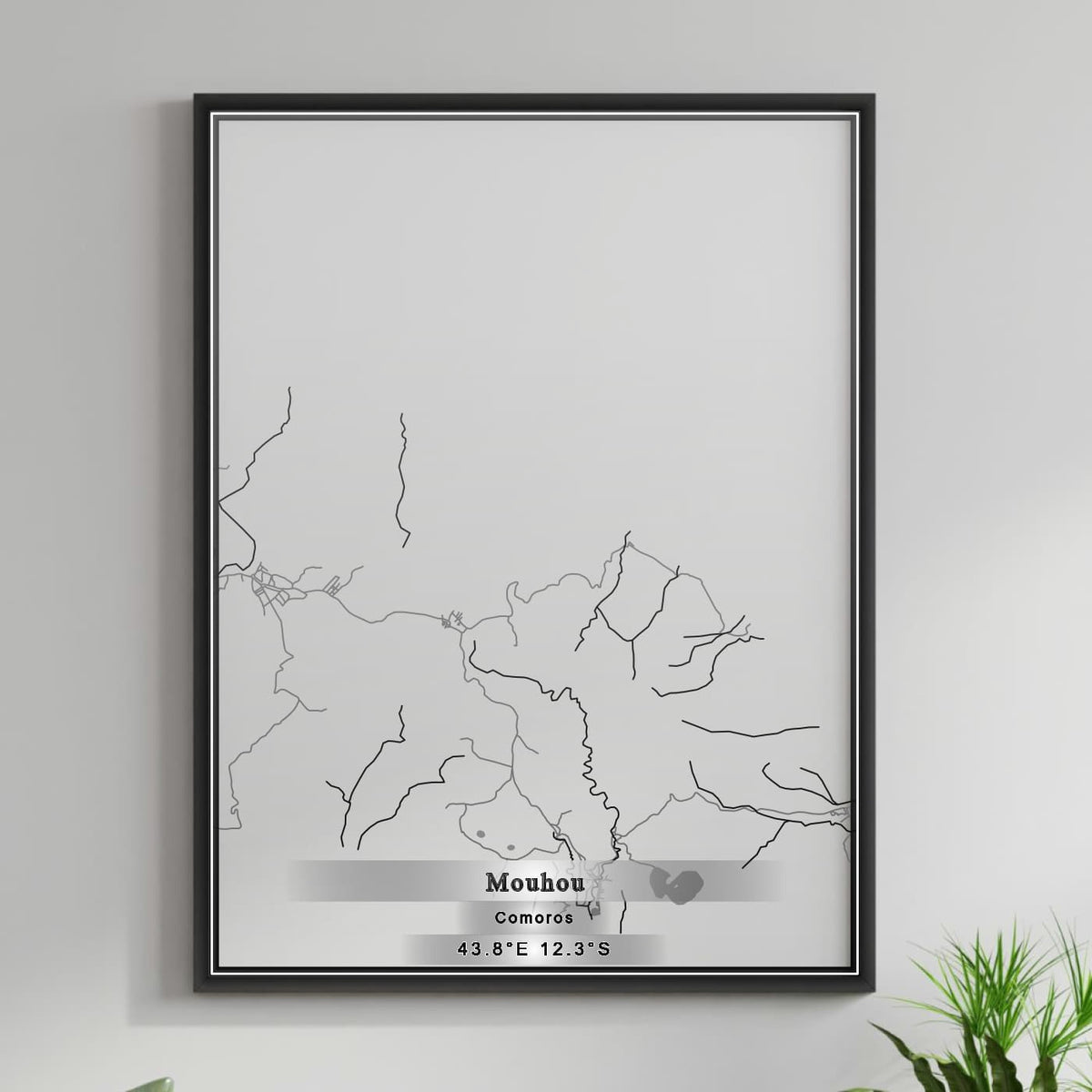 ROAD MAP OF MOUHOU, COMOROS BY MAPBAKES