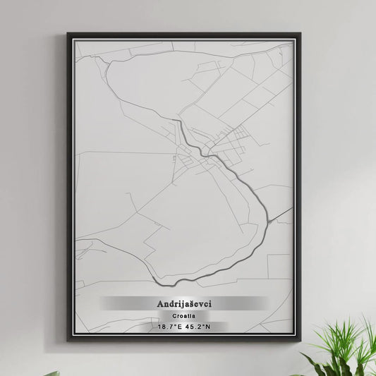 ROAD MAP OF ANDRIJAŠEVCI, CROATIA BY MAPBAKES