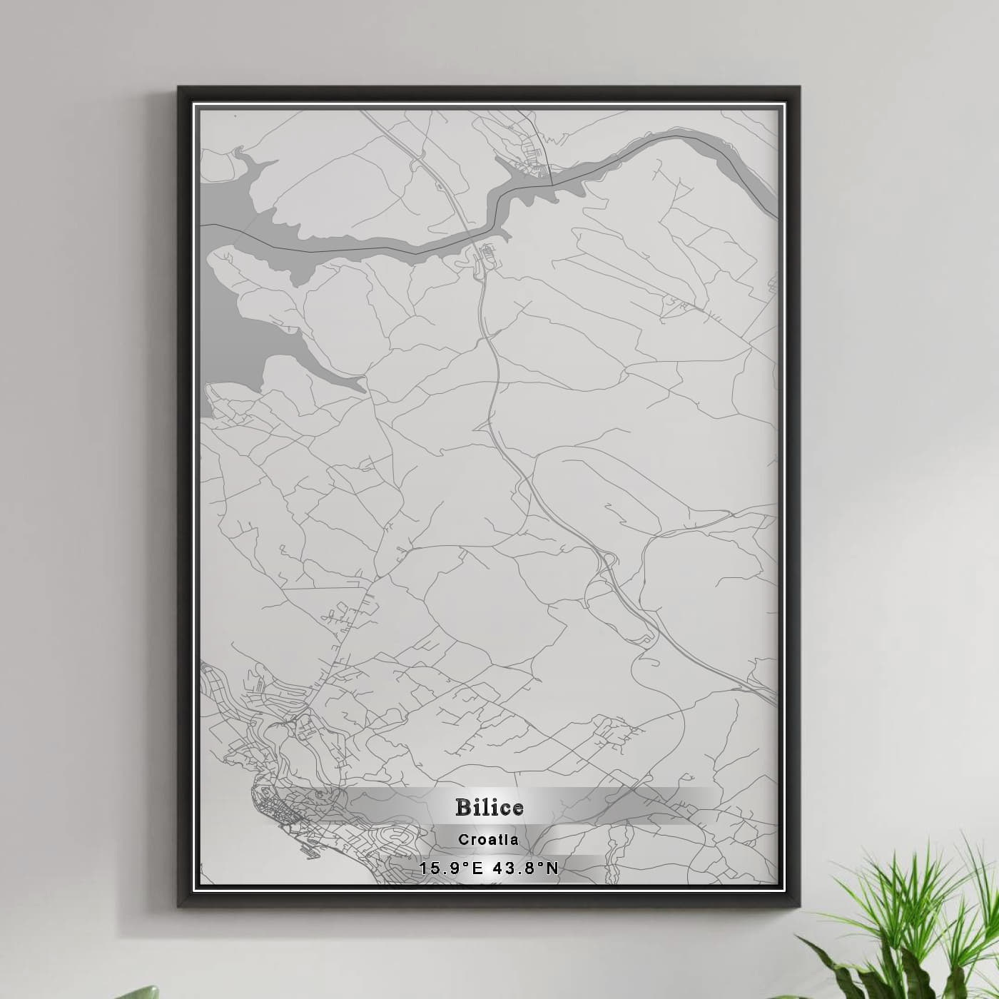 ROAD MAP OF BILICE, CROATIA BY MAPBAKES