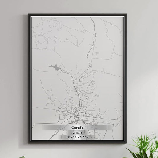 ROAD MAP OF CERNIK, CROATIA BY MAPBAKES