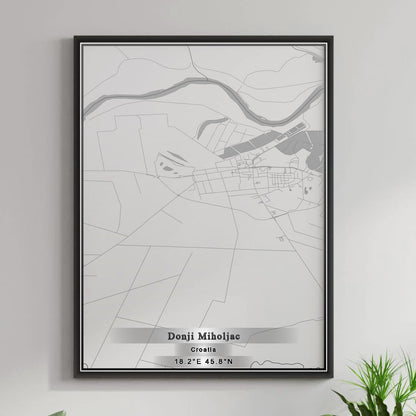 ROAD MAP OF DONJI MIHOLJAC, CROATIA BY MAPBAKES