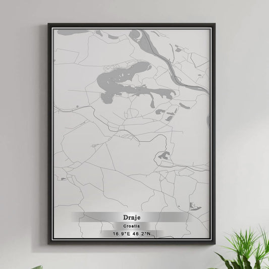 ROAD MAP OF DRNJE, CROATIA BY MAPBAKES