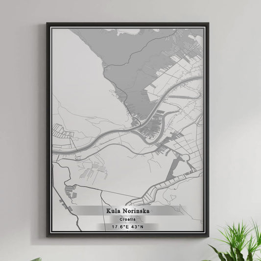 ROAD MAP OF KULA NORINSKA, CROATIA BY MAPBAKES