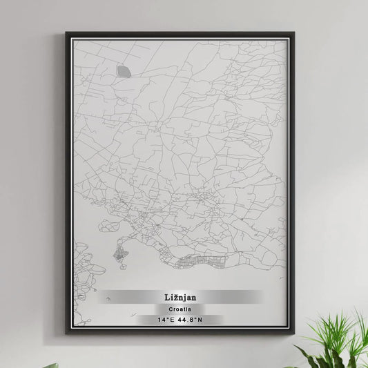 ROAD MAP OF LIŽNJAN, CROATIA BY MAPBAKES