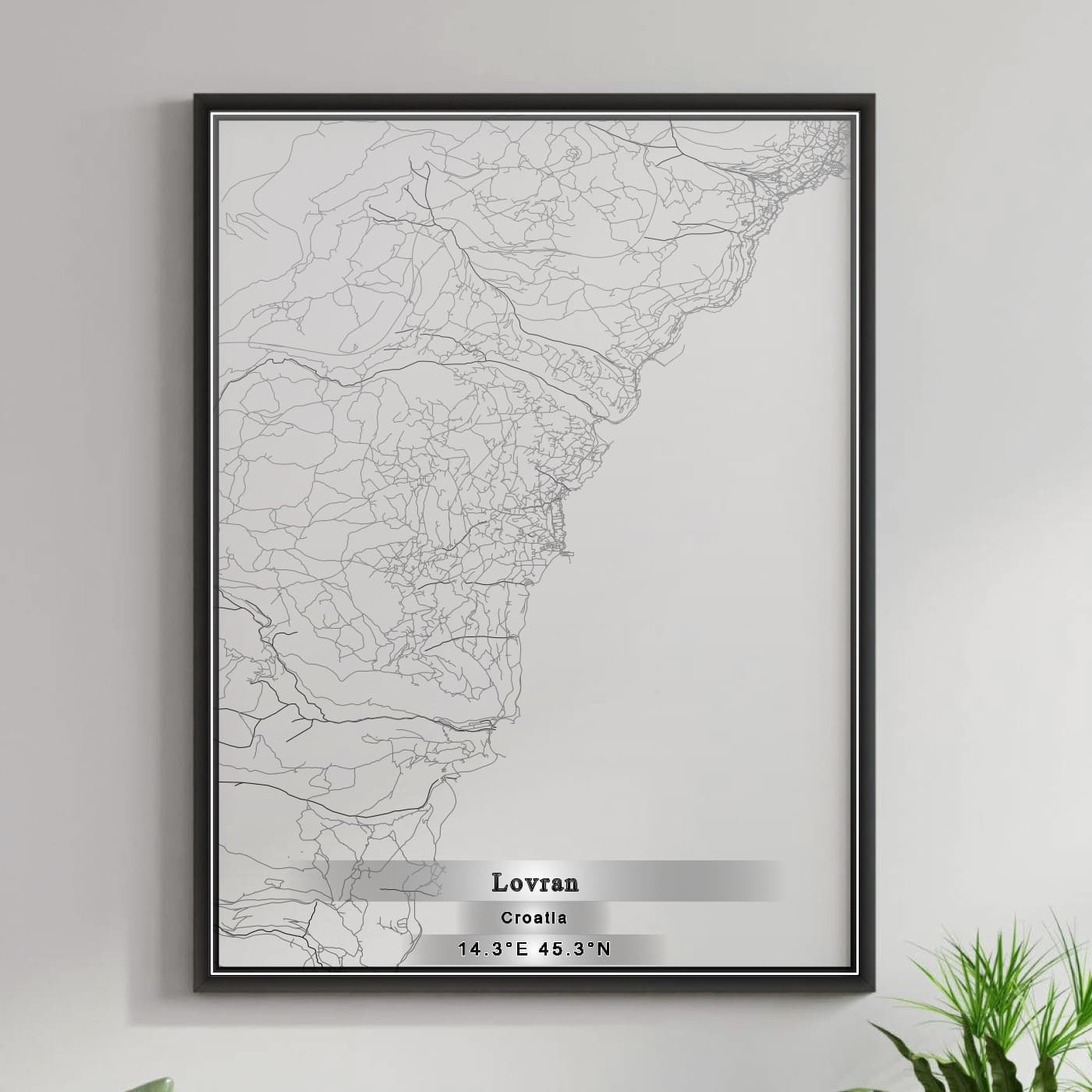 ROAD MAP OF LOVRAN, CROATIA BY MAPBAKES