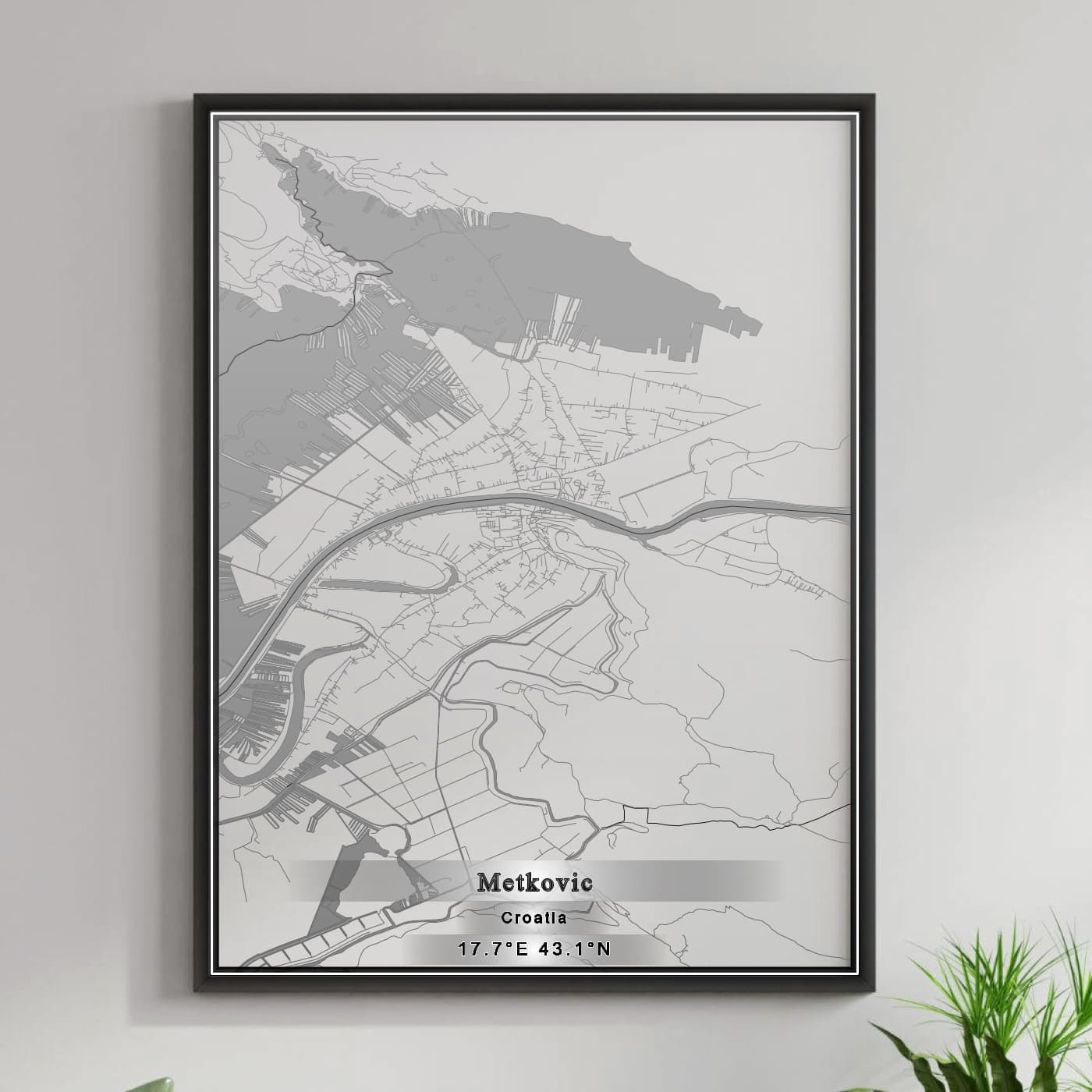 ROAD MAP OF METKOVIĆ, CROATIA BY MAPBAKES