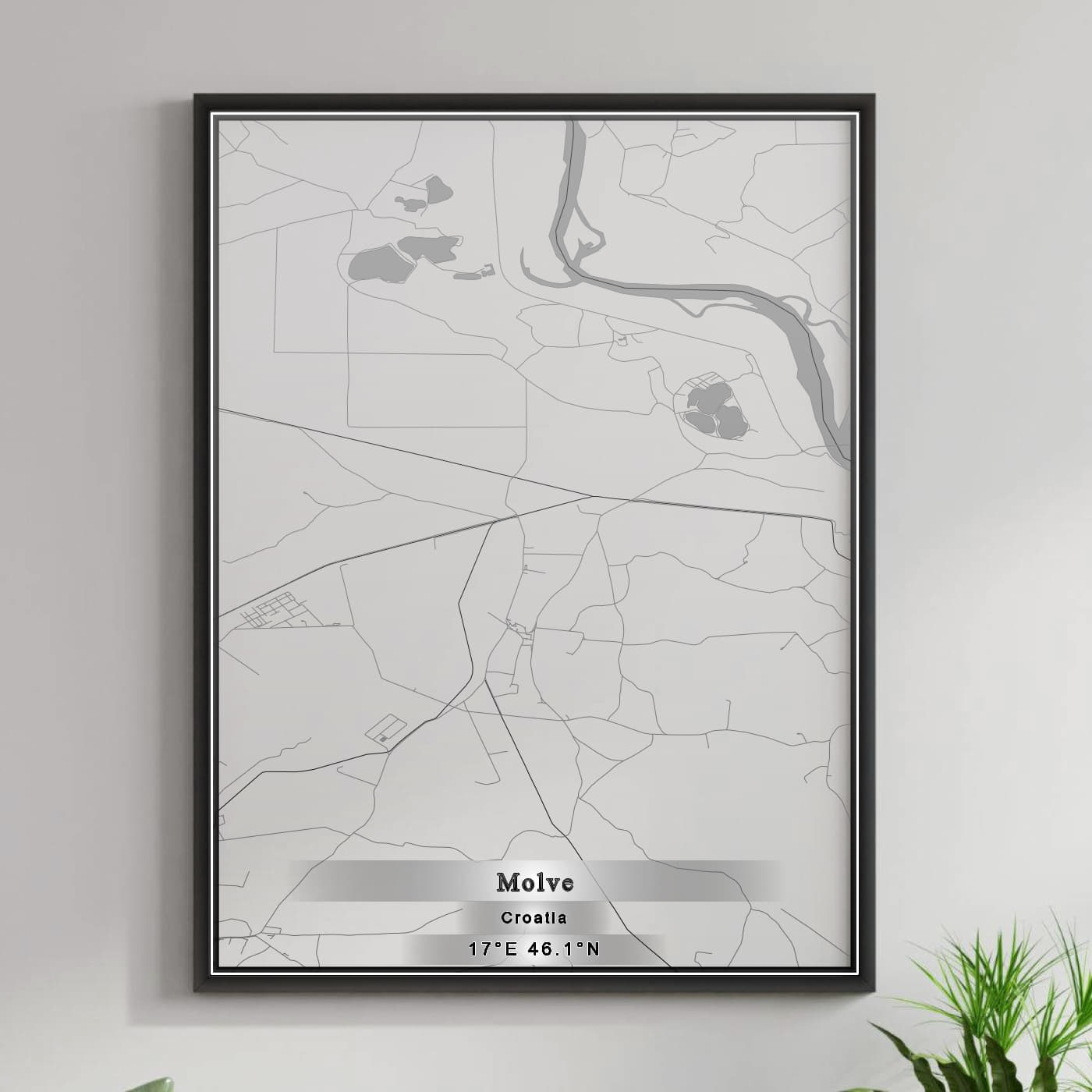 ROAD MAP OF MOLVE, CROATIA BY MAPBAKES