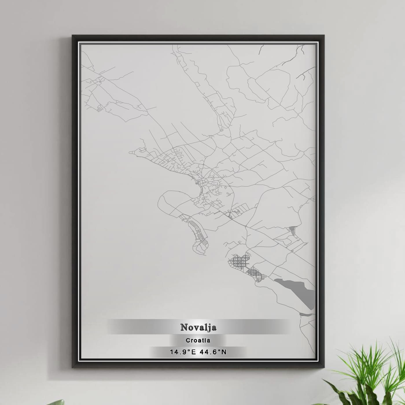 ROAD MAP OF NOVALJA, CROATIA BY MAPBAKES