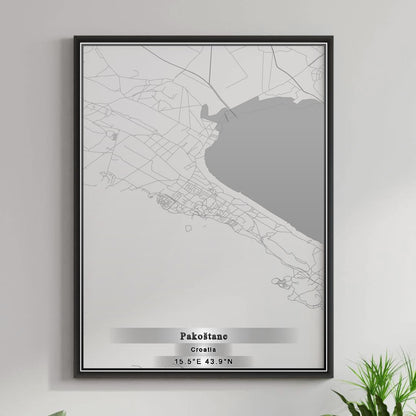 ROAD MAP OF PAKOŠTANE, CROATIA BY MAPBAKES