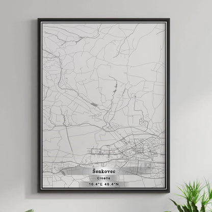 ROAD MAP OF ŠENKOVEC, CROATIA BY MAPBAKES