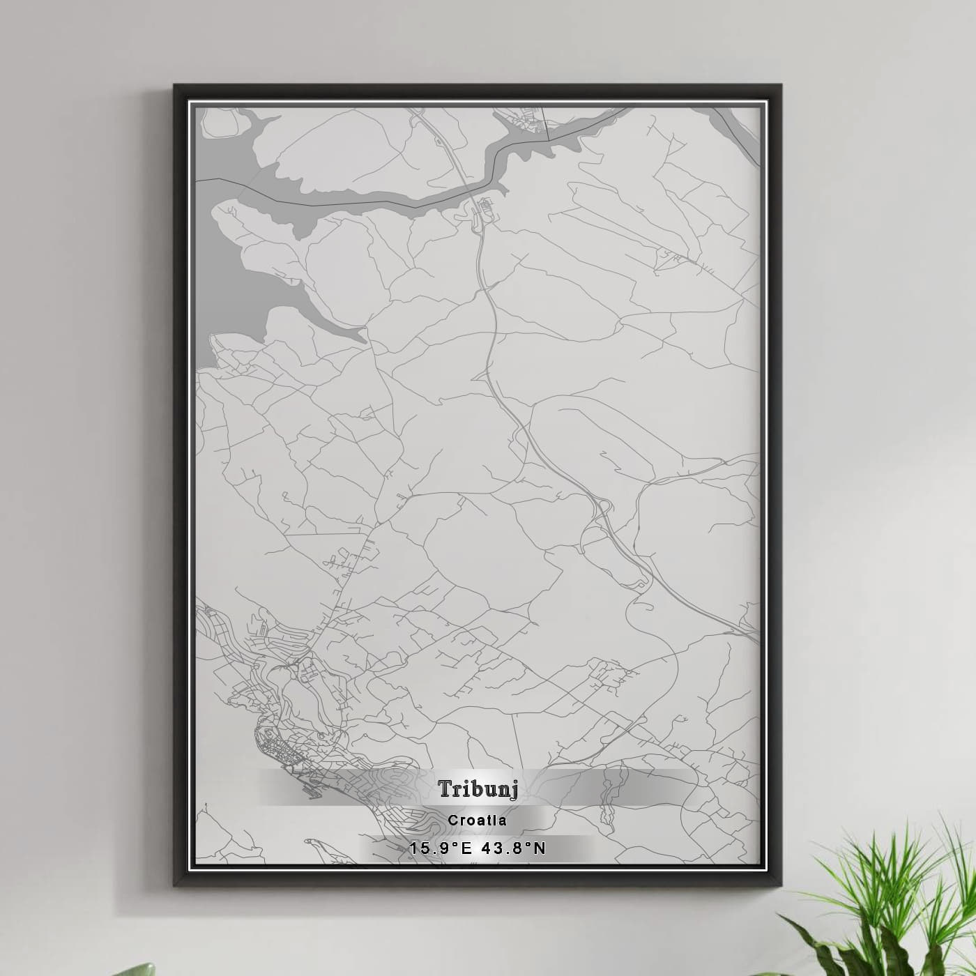 ROAD MAP OF TRIBUNJ, CROATIA BY MAPBAKES