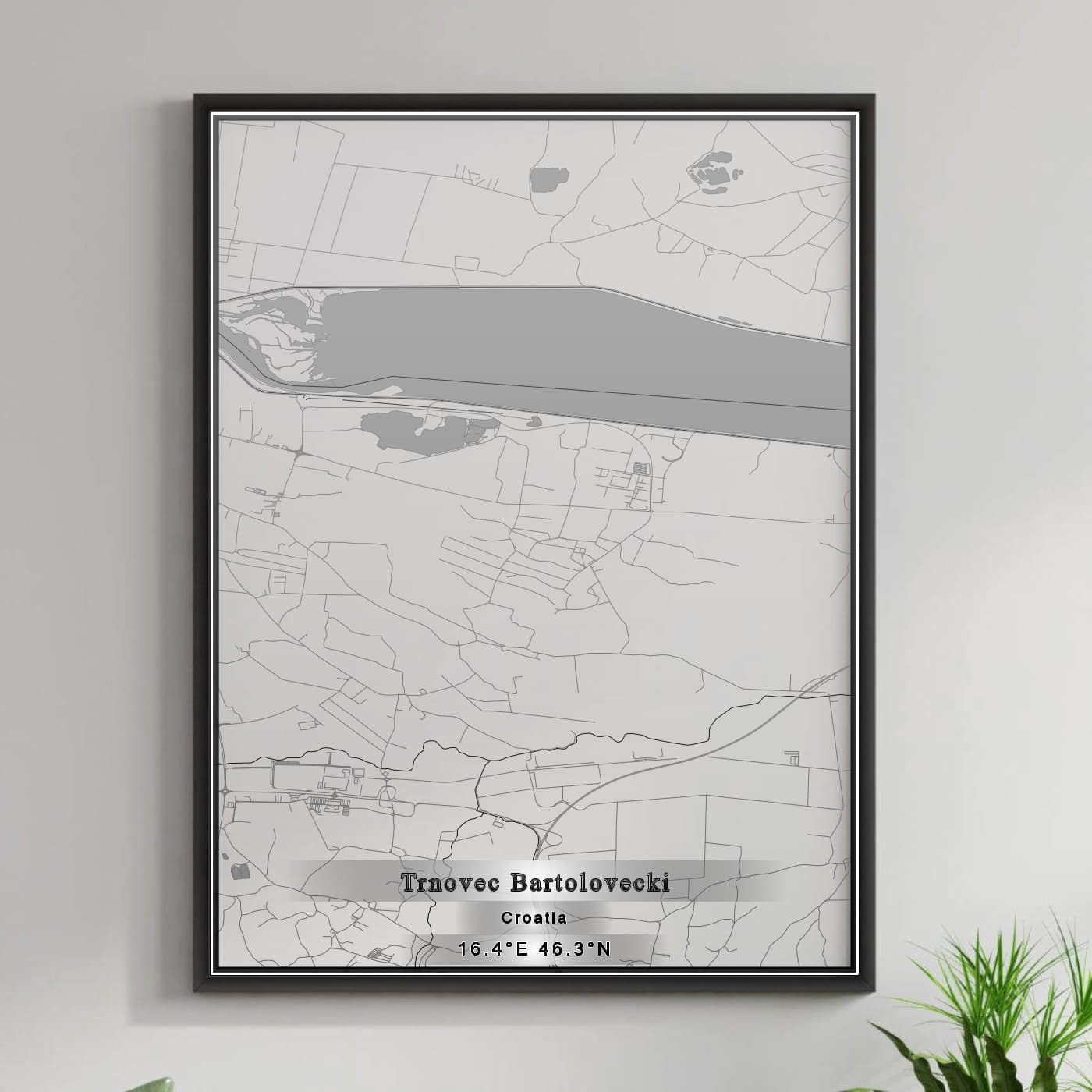 ROAD MAP OF TRNOVEC BARTOLOVEČKI, CROATIA BY MAPBAKES