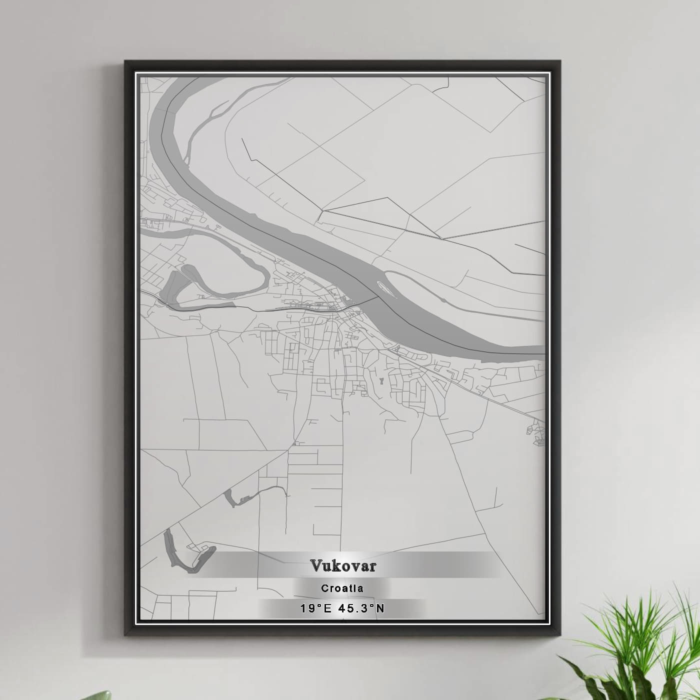 ROAD MAP OF VUKOVAR, CROATIA BY MAPBAKES