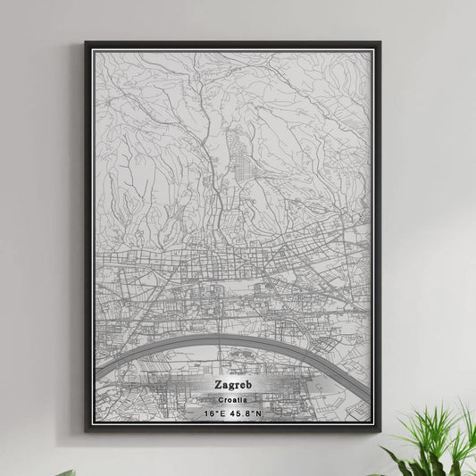 ROAD MAP OF ZAGREB, CROATIA BY MAPBAKES