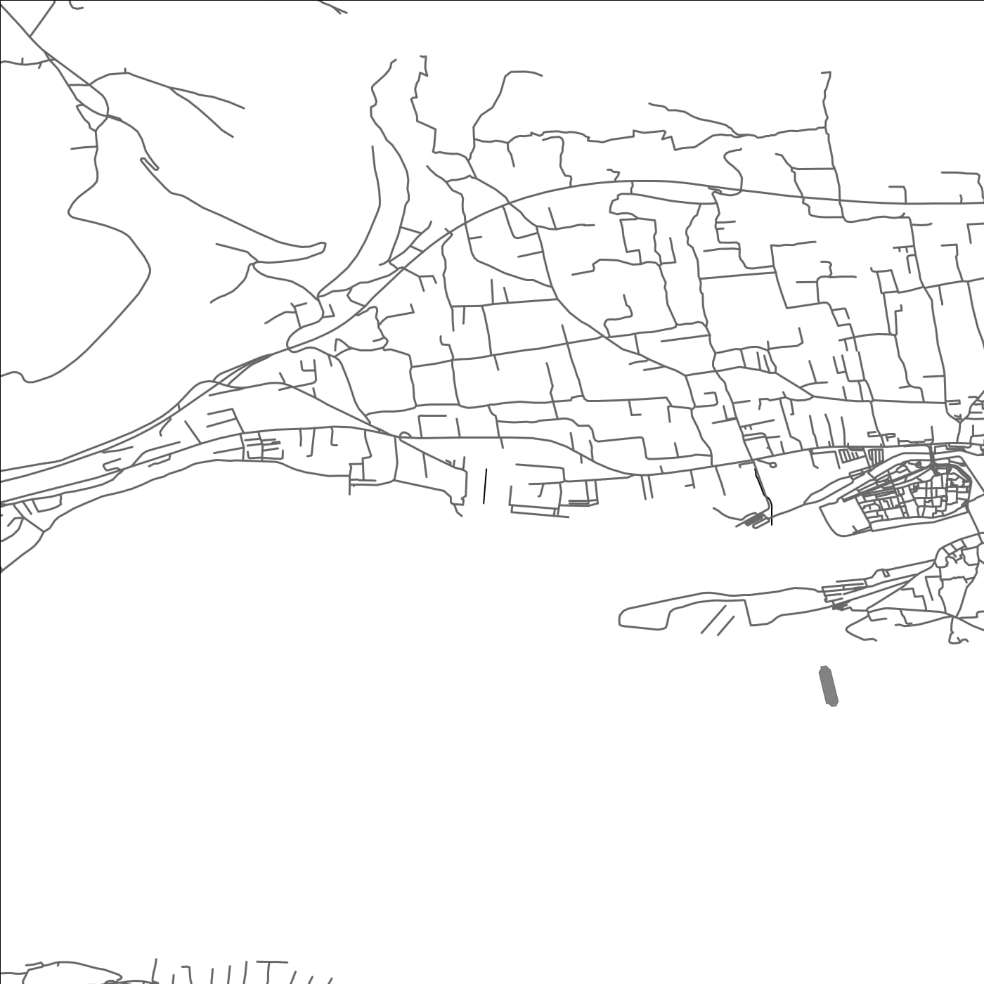 ROAD MAP OF DONJI SEGET, CROATIA BY MAPBAKES