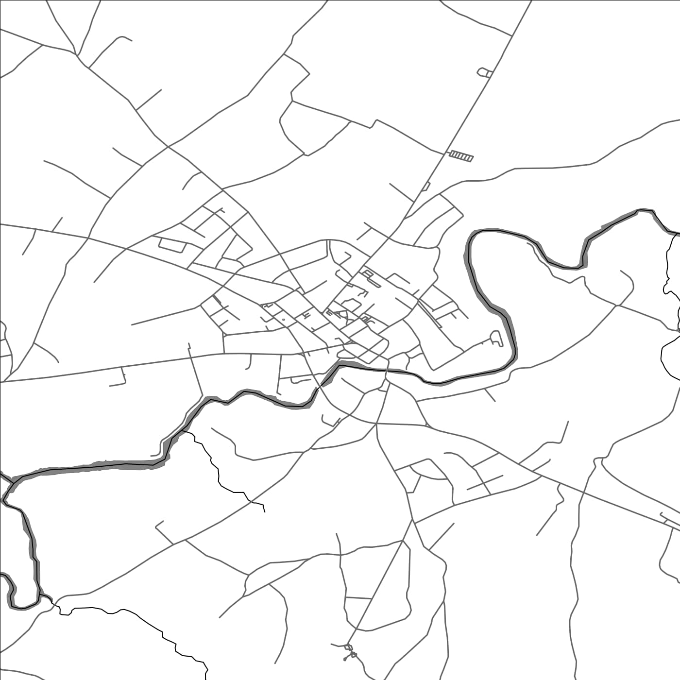 ROAD MAP OF GOSPIĆ, CROATIA BY MAPBAKES