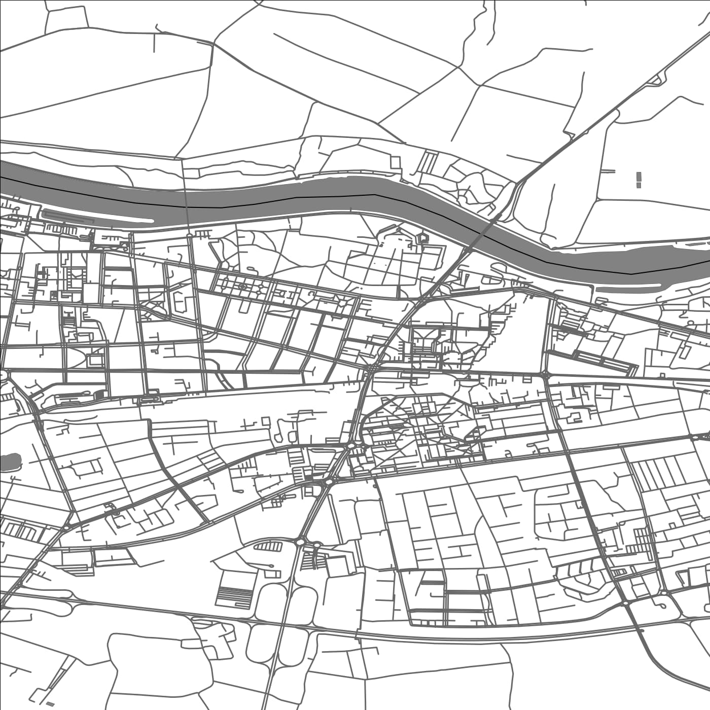 ROAD MAP OF OSIJEK, CROATIA BY MAPBAKES