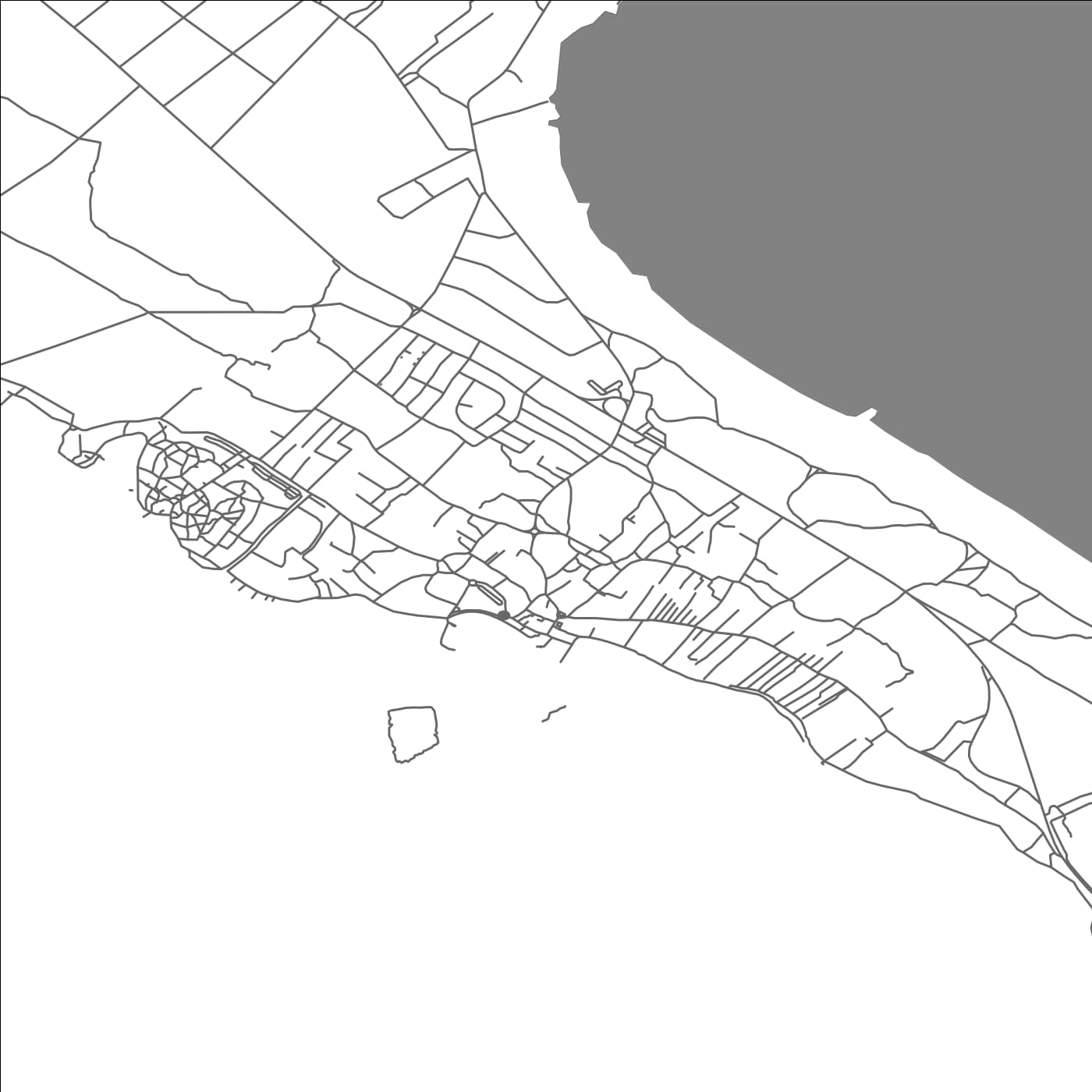 ROAD MAP OF PAKOŠTANE, CROATIA BY MAPBAKES