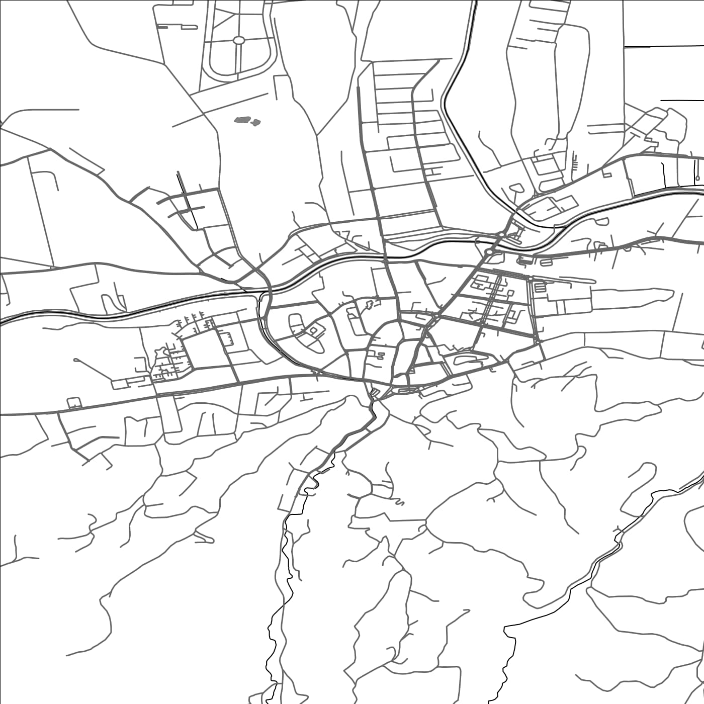 ROAD MAP OF POŽEGA, CROATIA BY MAPBAKES