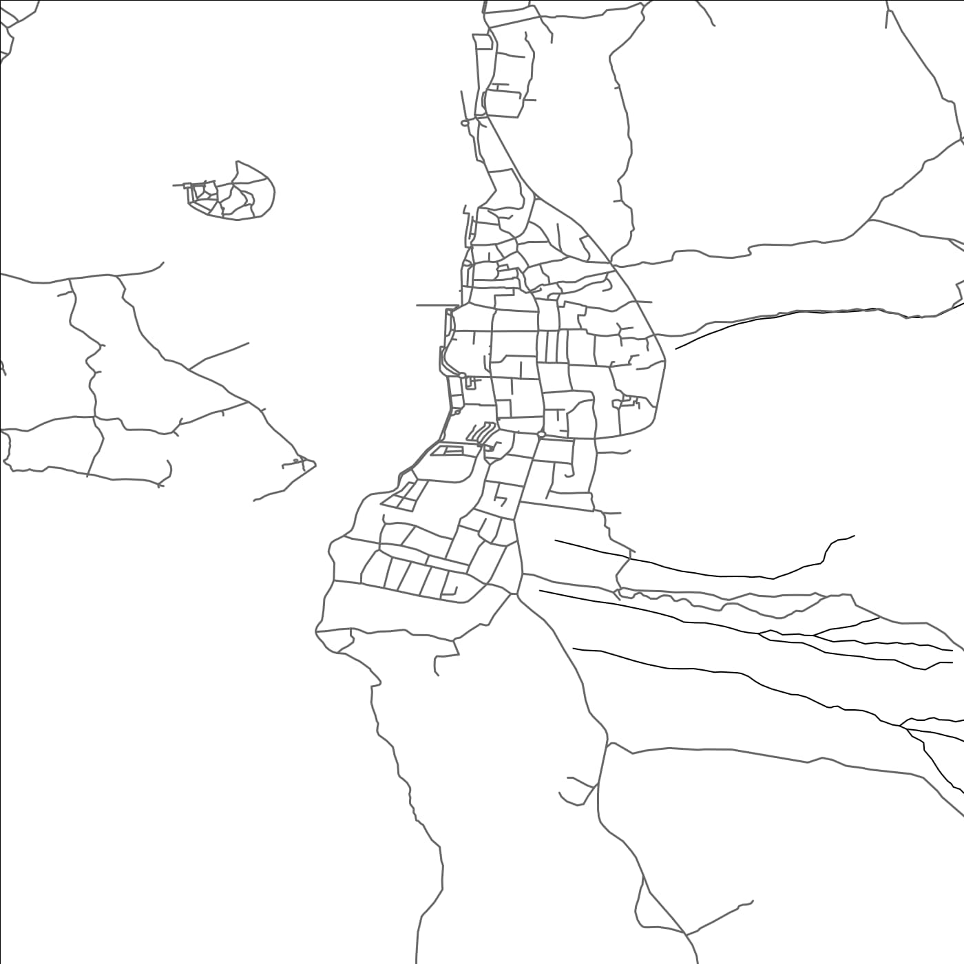 ROAD MAP OF PUNAT, CROATIA BY MAPBAKES