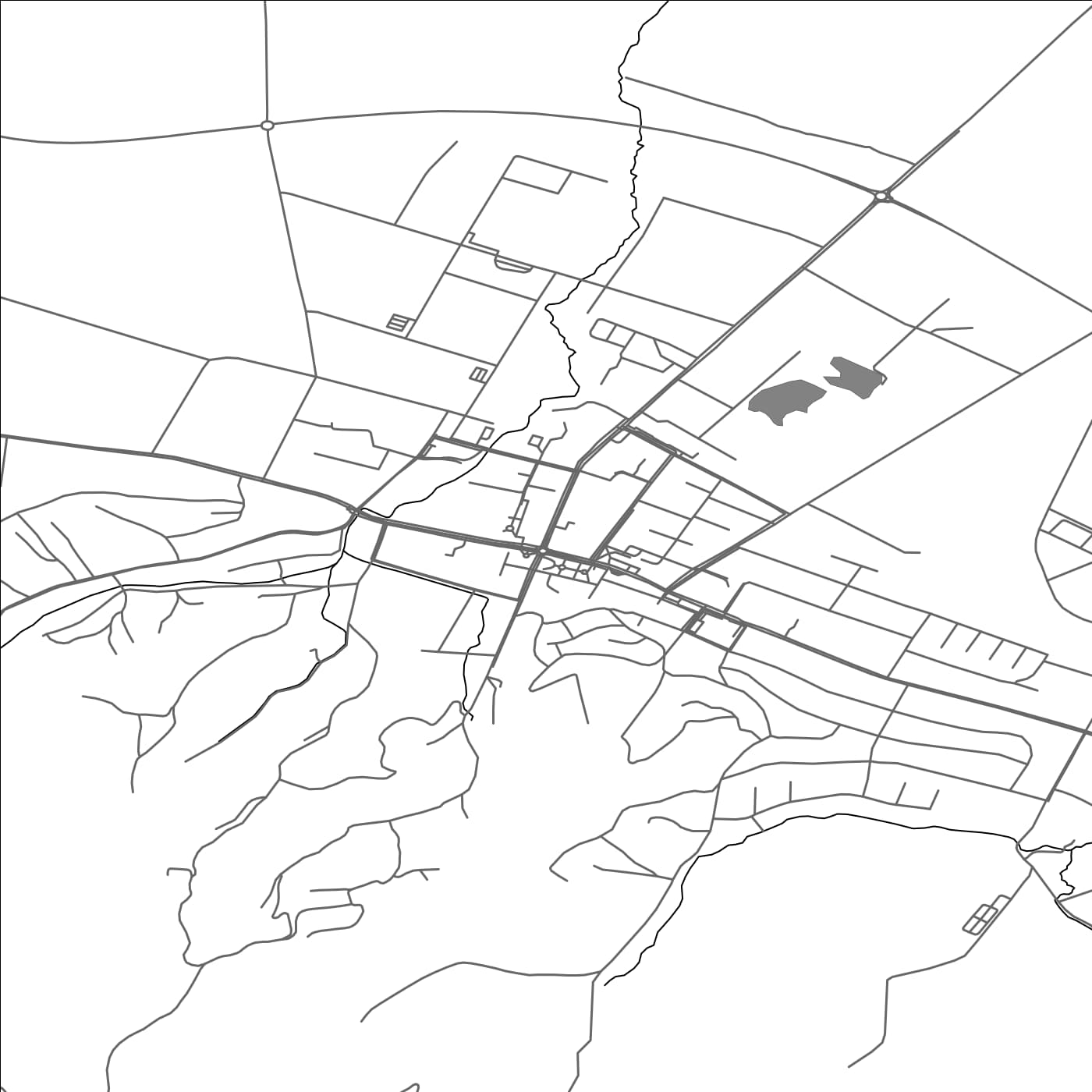 ROAD MAP OF SLATINA, CROATIA BY MAPBAKES