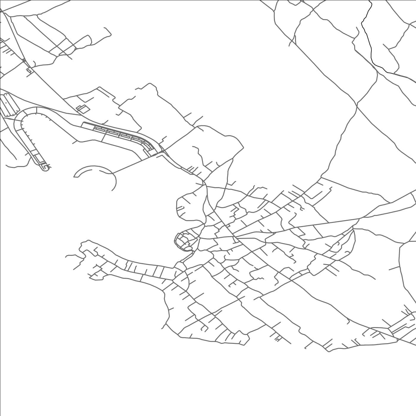 ROAD MAP OF SUKOŠAN, CROATIA BY MAPBAKES