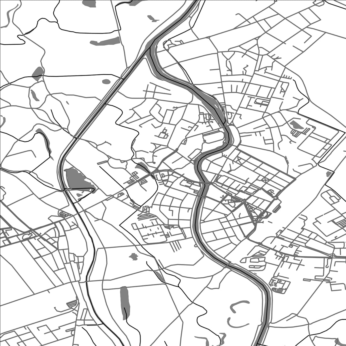 ROAD MAP OF BRECLAV, CZECH REPUBLIC BY MAPBAKES