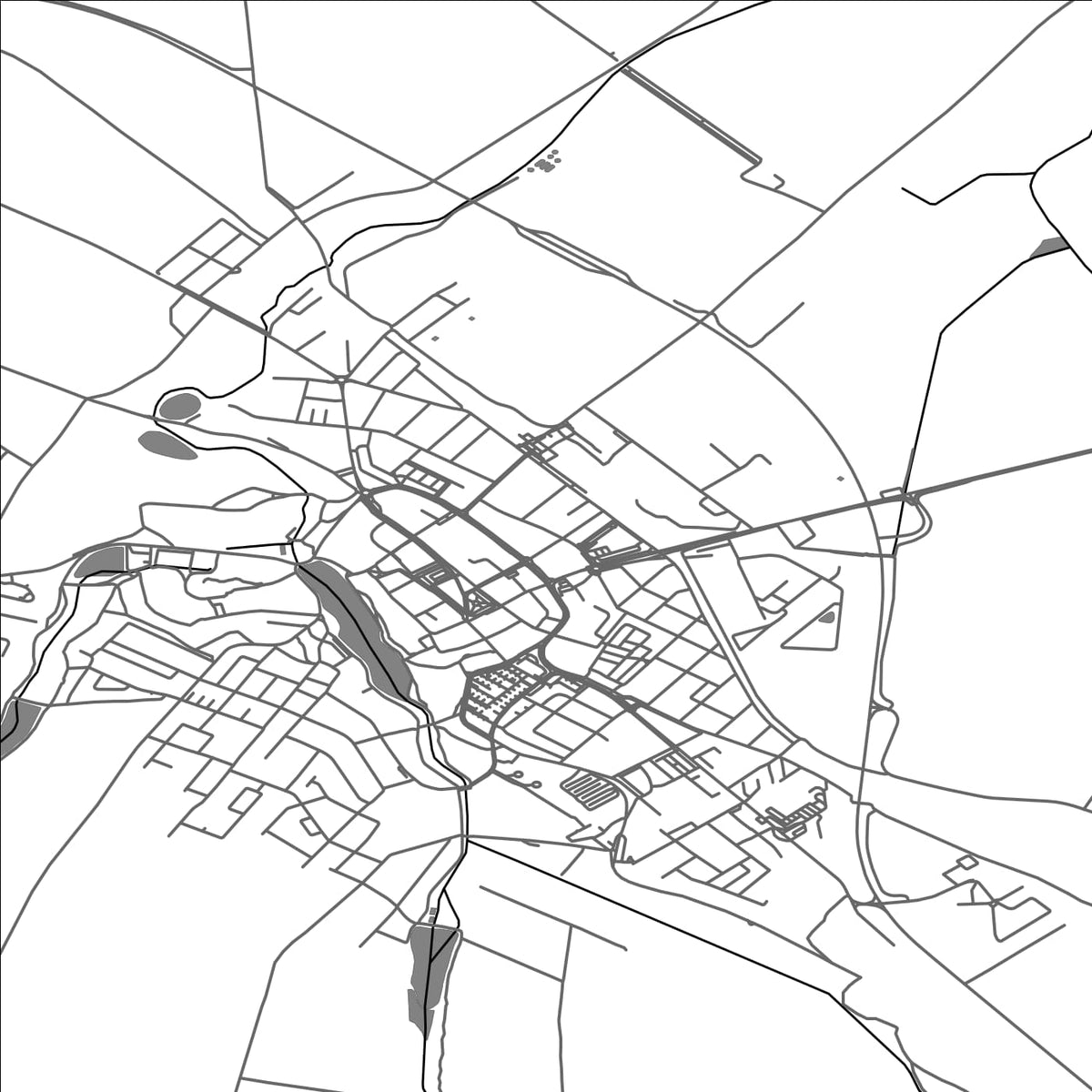 ROAD MAP OF CASLAV, CZECH REPUBLIC BY MAPBAKES
