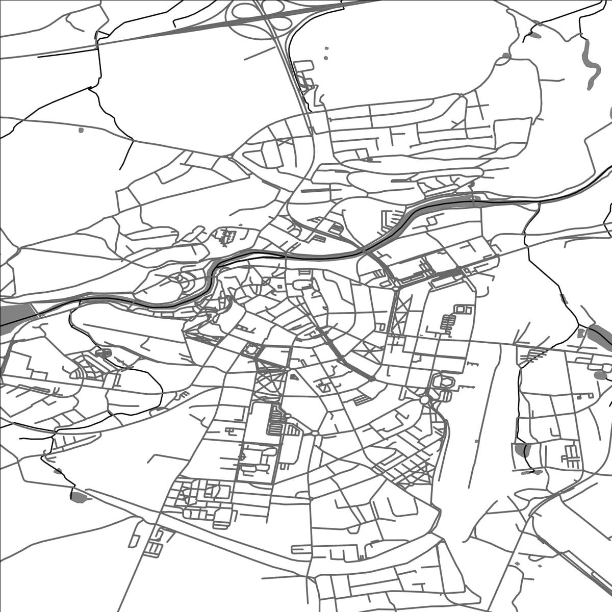 ROAD MAP OF CHEB, CZECH REPUBLIC BY MAPBAKES