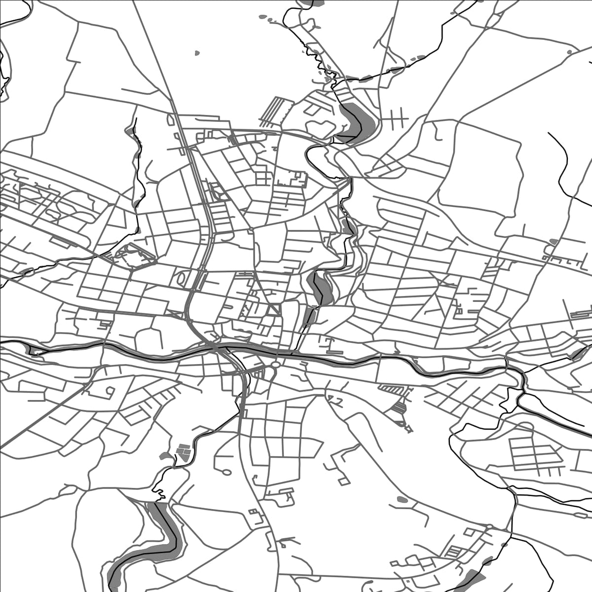 ROAD MAP OF HAVLICKUV BROD, CZECH REPUBLIC BY MAPBAKES