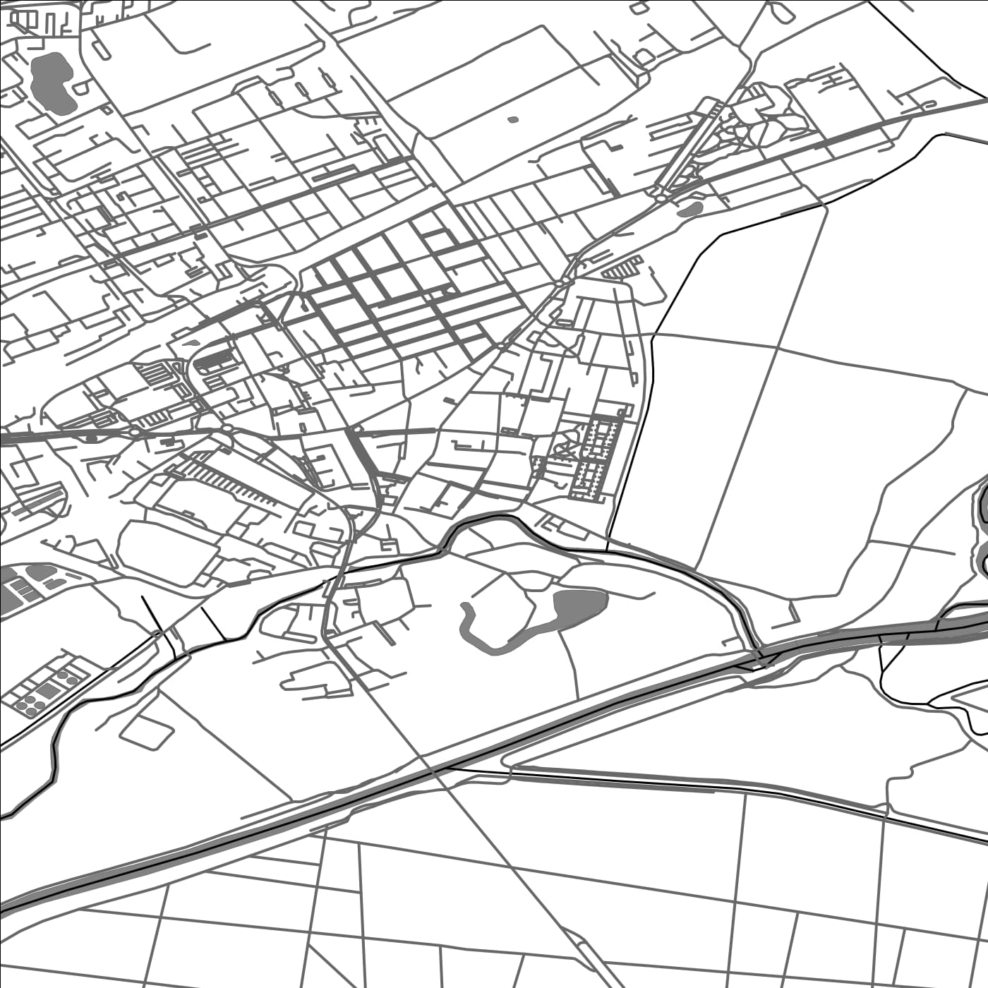 ROAD MAP OF HODONIN, CZECH REPUBLIC BY MAPBAKES