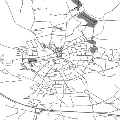 ROAD MAP OF HUMPOLEC, CZECH REPUBLIC BY MAPBAKES